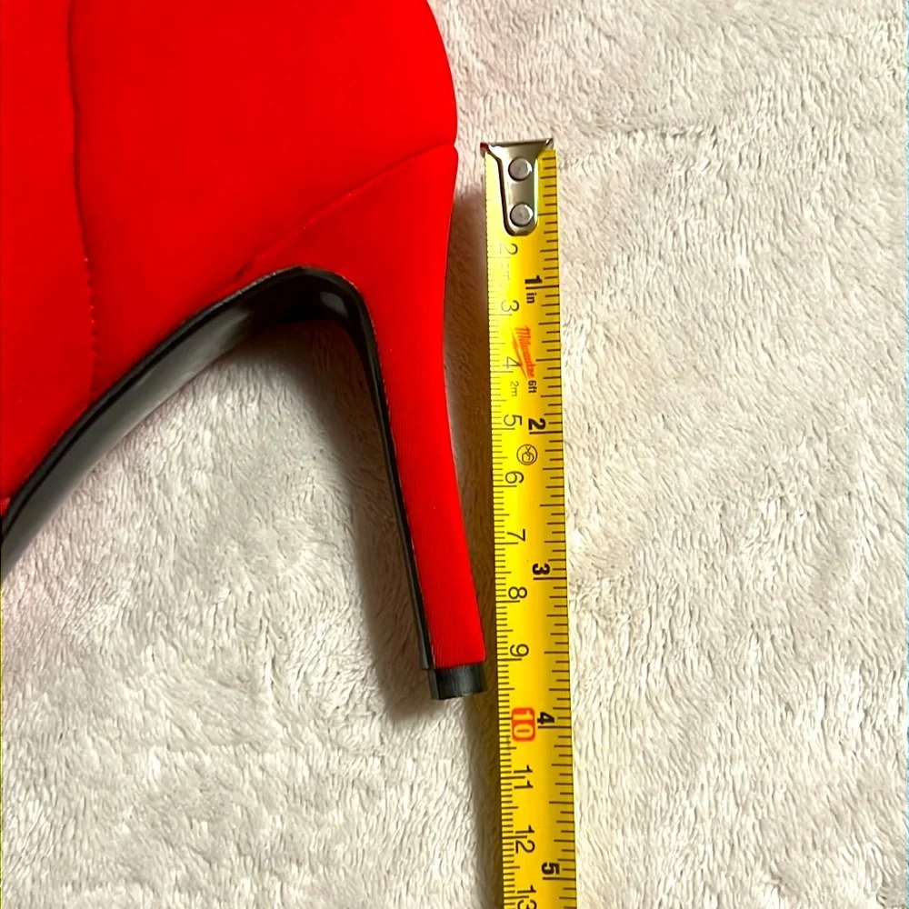 Red Neoprene Killing Boots Made In Italy. NWOT.
